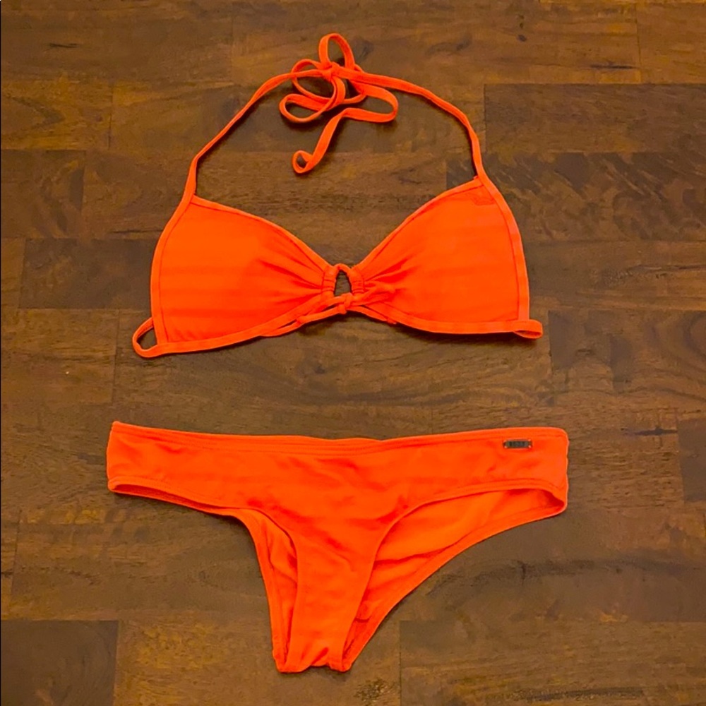 ROXY rushed bottom coral bikini